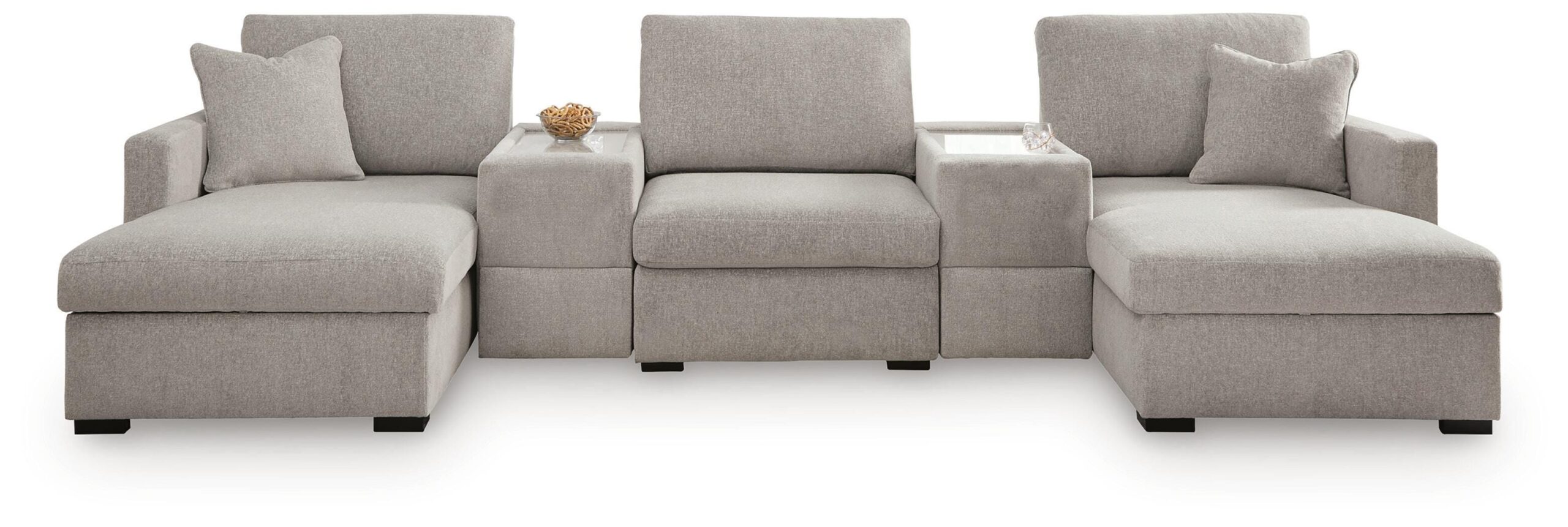 37540536e00991b5a141abd3fce1fad5 ModMax Luxe 5-Piece Double Chaise Sectional with Storage Consoles - Image 1