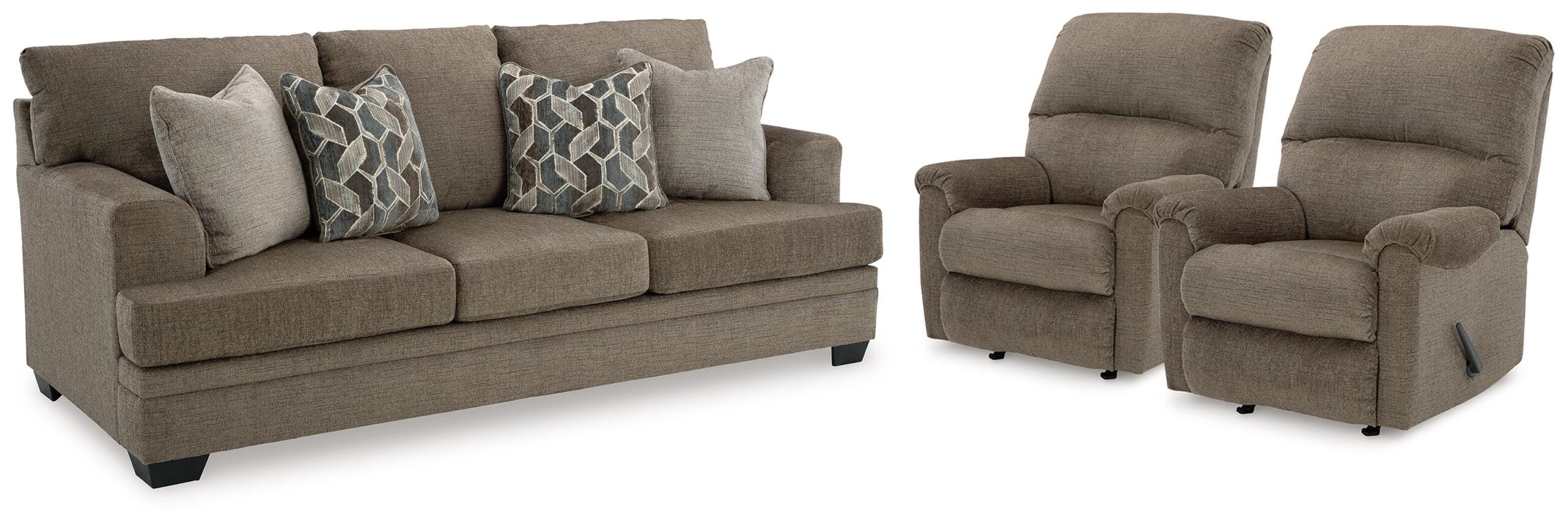 3afef3c25651336e500de3066a75c144 Stonemeade Sofa and 2 Recliners - Image 1
