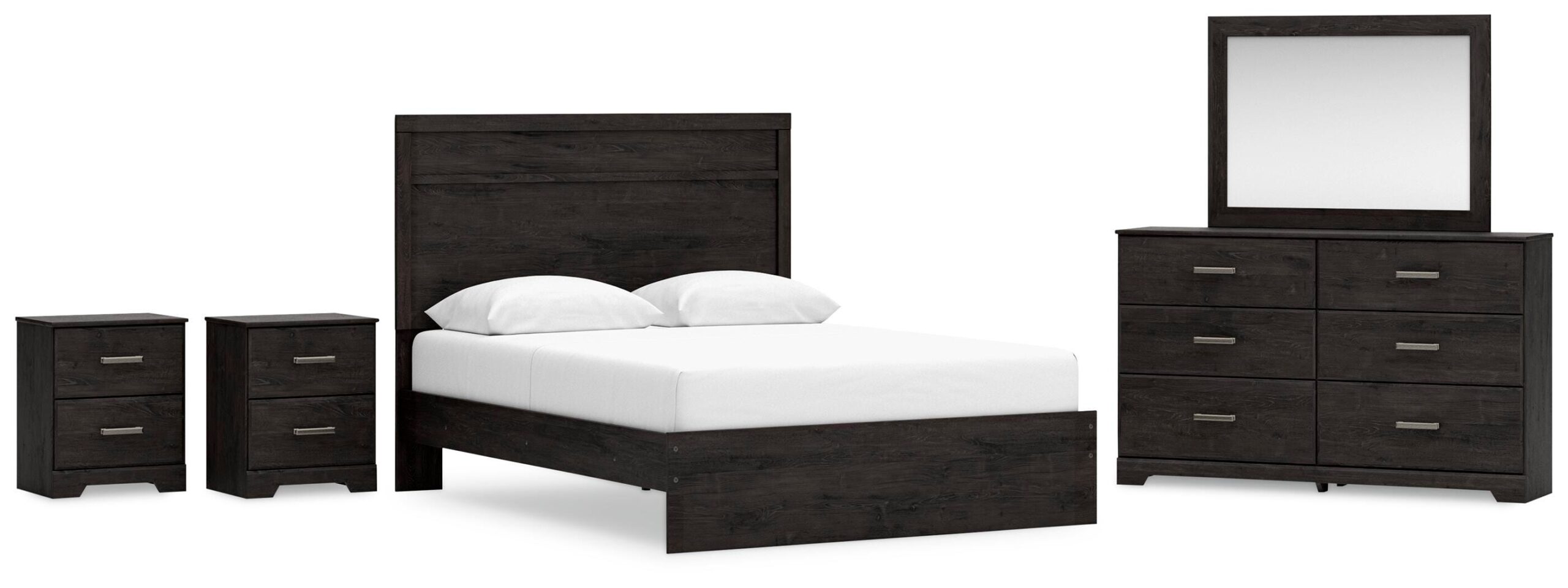 3d887298afda40f24047cadf97e07121 Belachime Queen Panel Bed, Dresser, Mirror and 2 Nightstands - Image 1