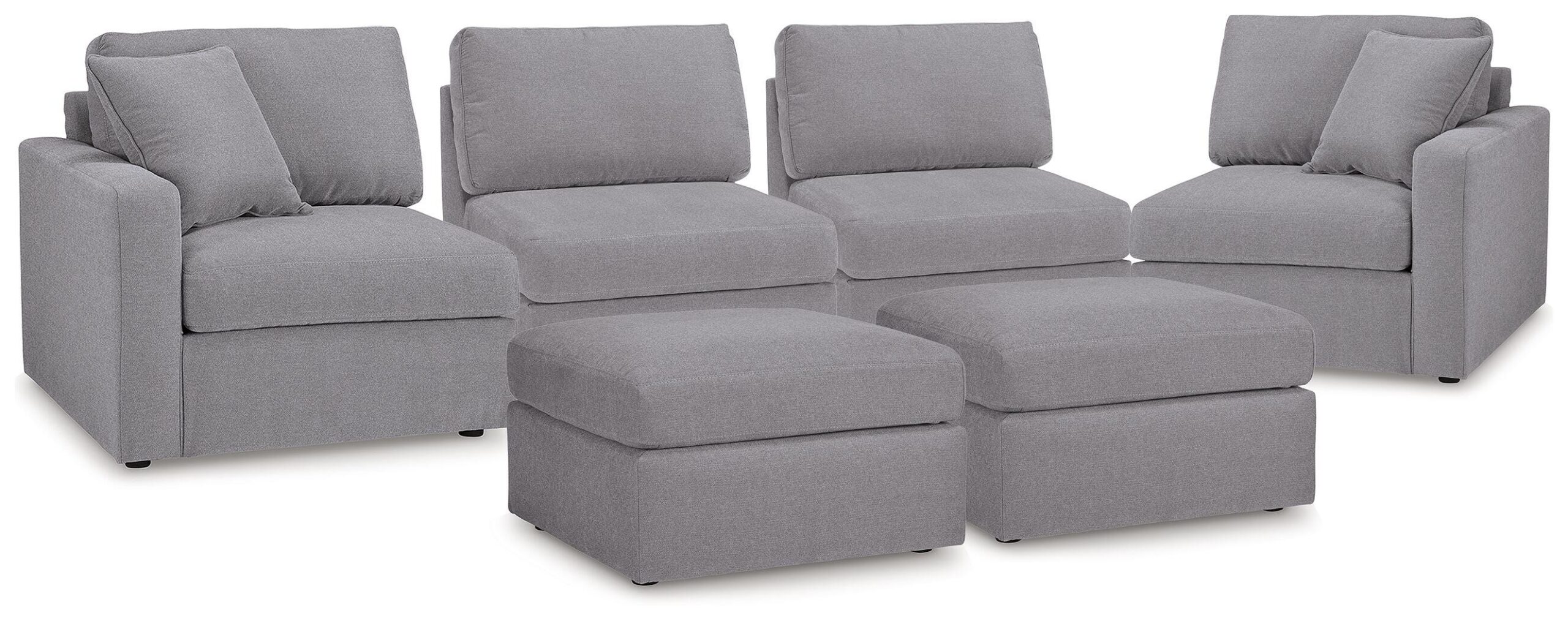 3e118f92469b8b43ae82fa8aefc190ac Modmax 4-Piece Sectional and 2 Ottomans - Image 1