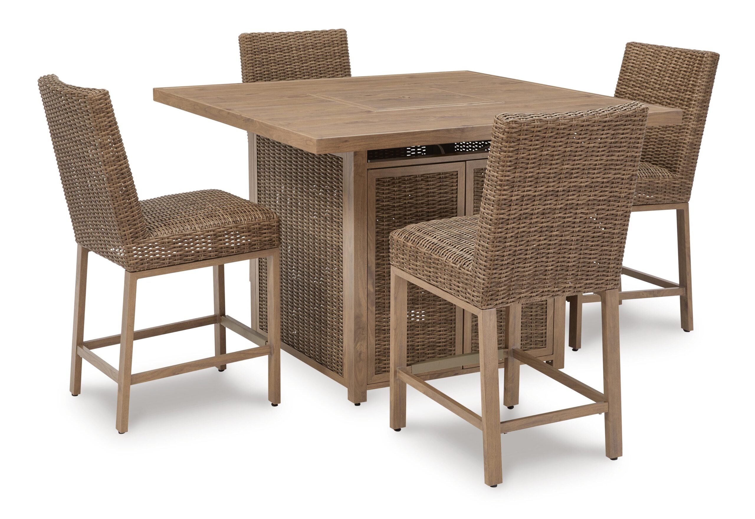 529bb462be725355c913d2d9bcabd7ae Walton Bridge Outdoor Bar Table and 4 Barstools - Image 1