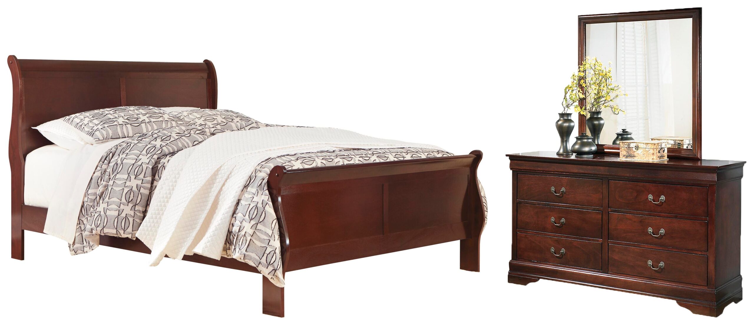 55b41ac033f249fb86457031c7a6b7bb Alisdair King Sleigh Bed, Dresser and Mirror - Image 1