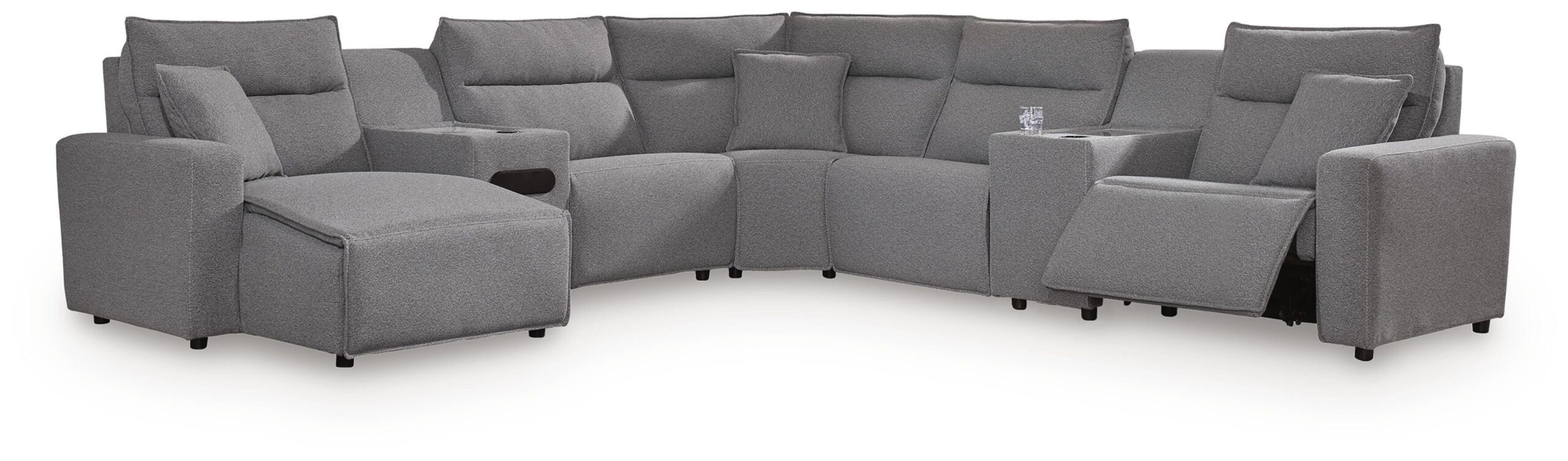 5d6afe2e8f7d68db79076df91fc67170 Modmax II 7-Piece Power Reclining Sectional with Chaise and Audio Console - Image 1