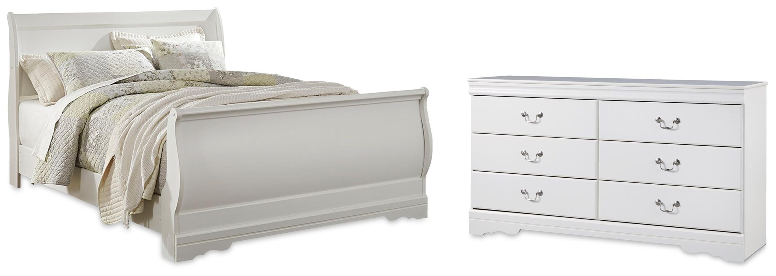 6c18631f08daa376bc06f62ae732384f Anarasia Queen Sleigh Bed and Dresser - Image 1