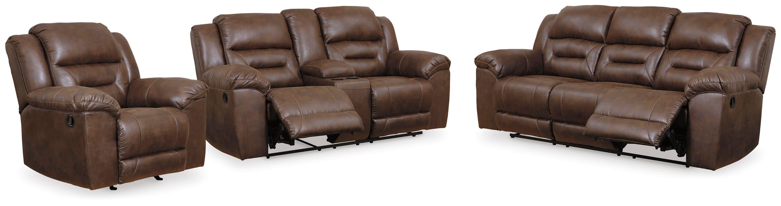 6e4e4f8c7a6b3d08b8c31e21d0bd367e Stoneland Reclining Sofa, Loveseat and Recliner - Image 1