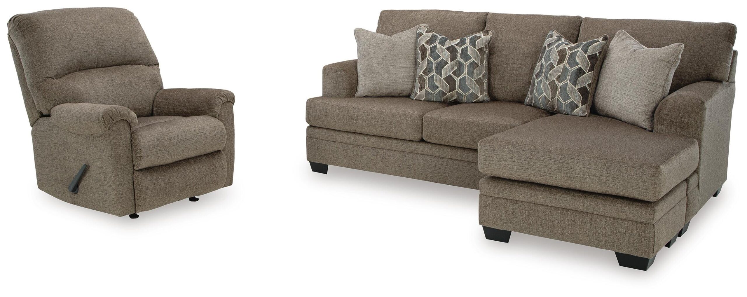 72e597b7ce7756e9ec3f290b616f41c9 Stonemeade Sofa Chaise and Recliner - Image 1