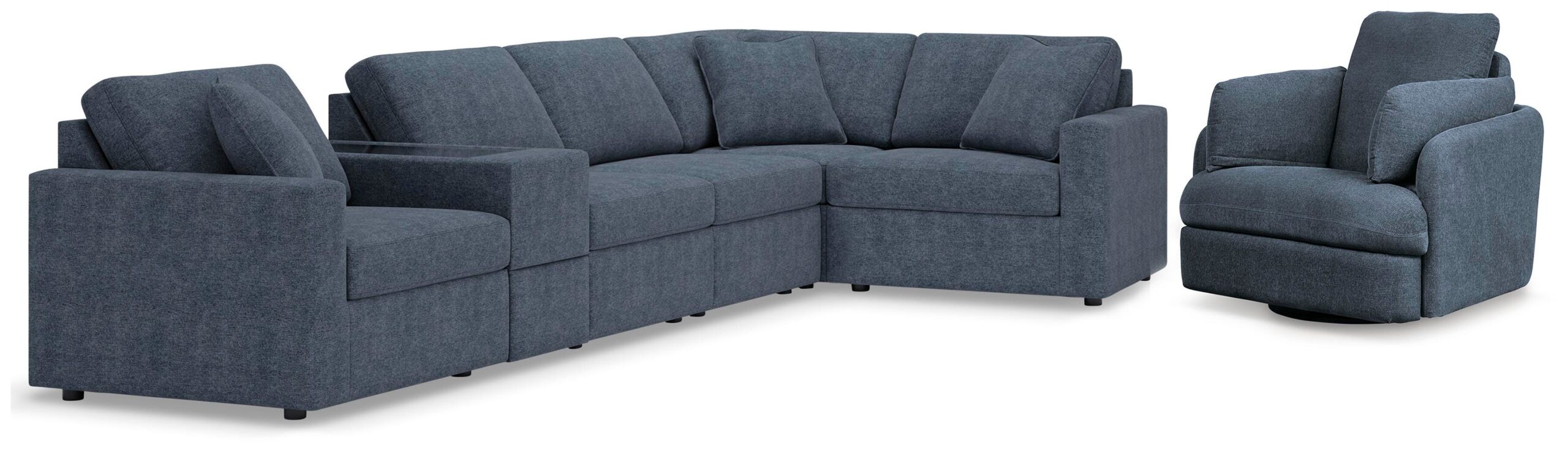 7c2b32adb164589852cf929a1ac55dfb Modmax 6-Piece Sectional and Swivel Glider Recliner - Image 1