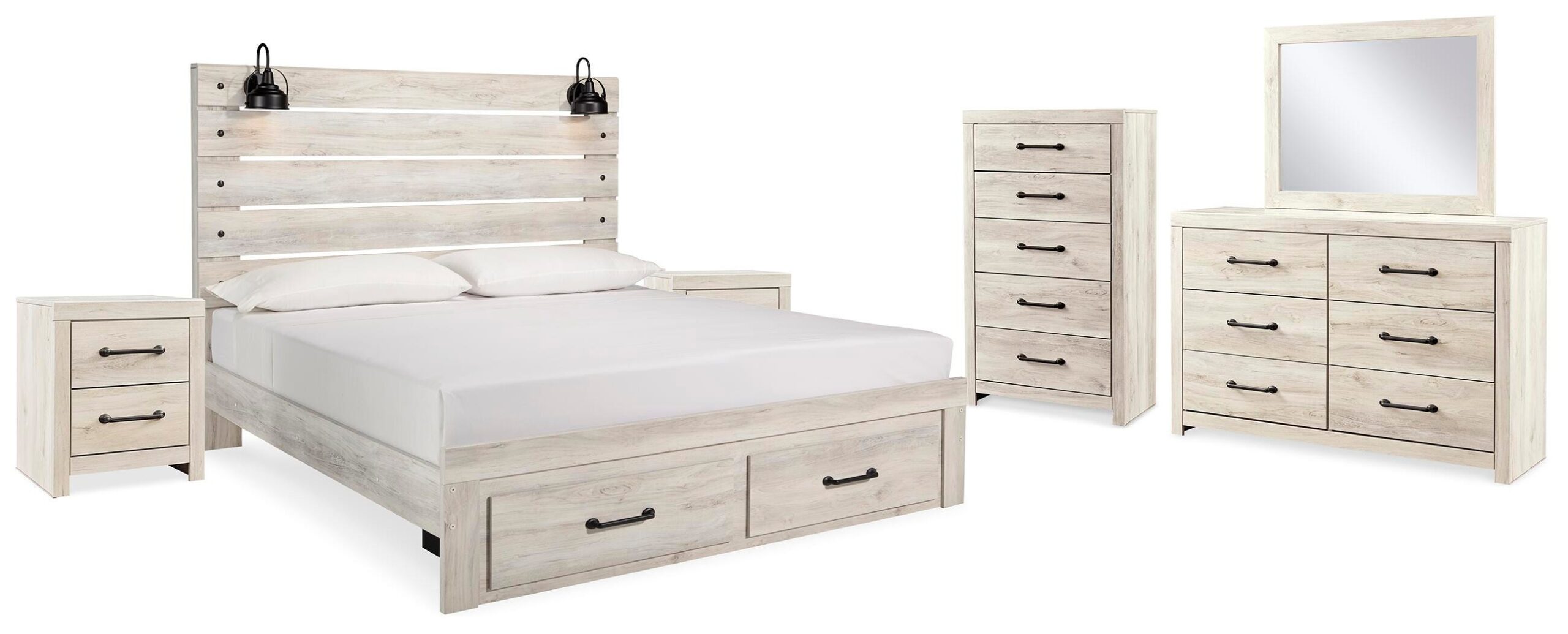 83bd048c61368f4cedd19ca662ba6b0b Cambeck King Panel Storage Bed, Dresser, Mirror, Chest and 2 Nightstands - Image 1