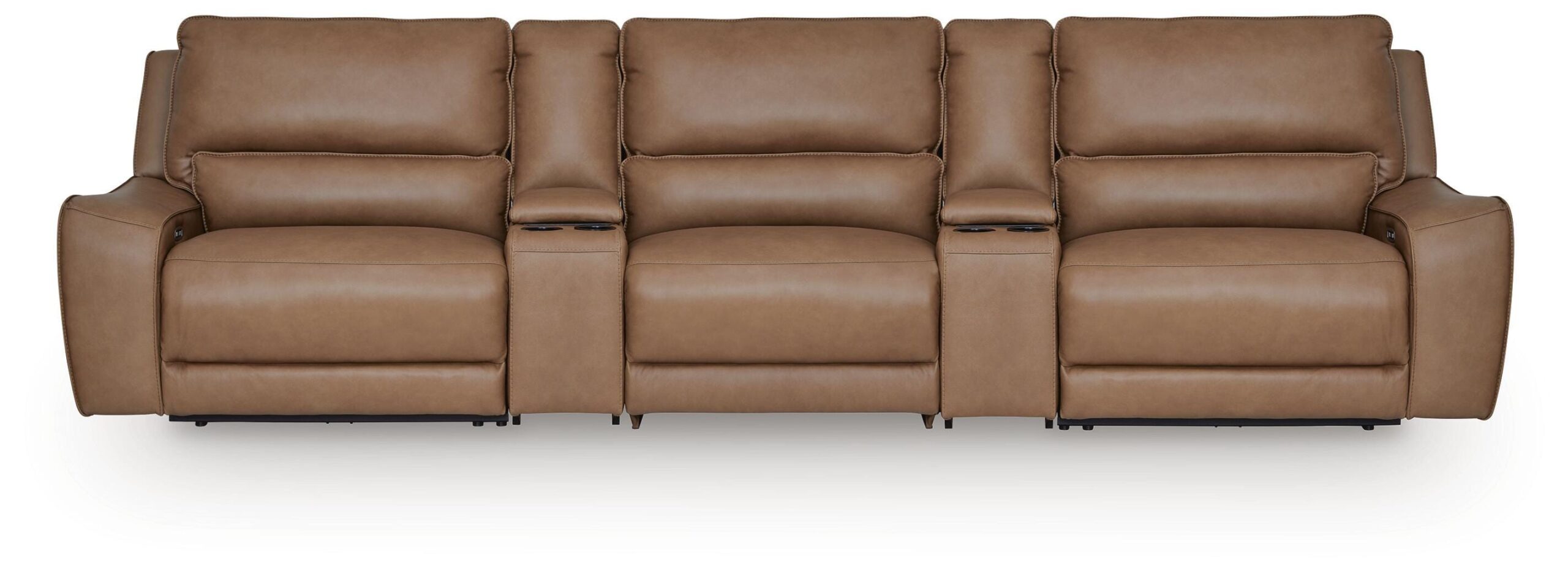 8a05d258eb7f4f12d1a4ec7d43a82dea DeepWakes 5-Piece Reclining Sectional with Storage Consoles - Image 1