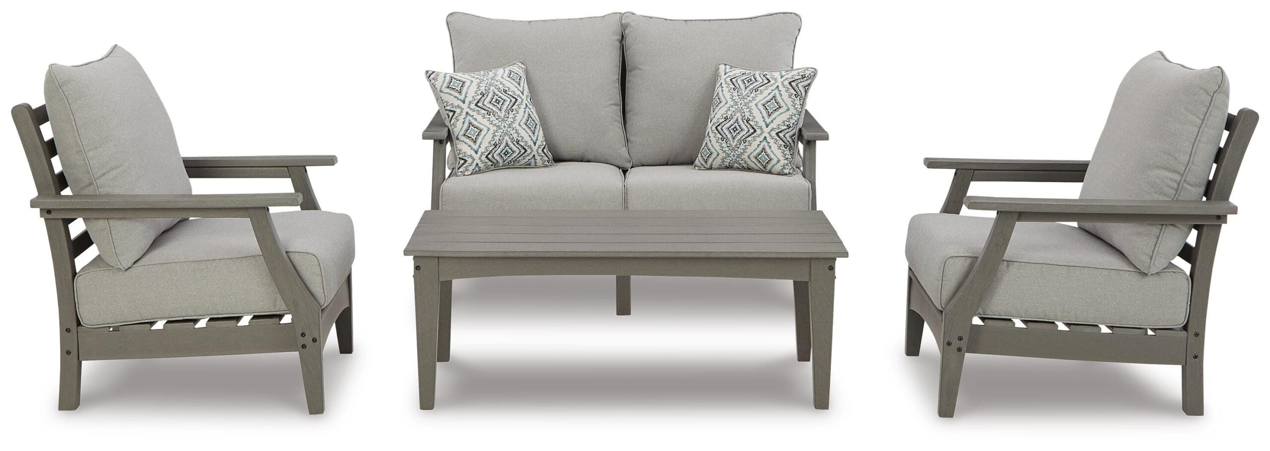 8a25b7412205117f089a411d41d8ccc1 Visola Outdoor Loveseat, 2 Lounge Chairs and Coffee Table - Image 1