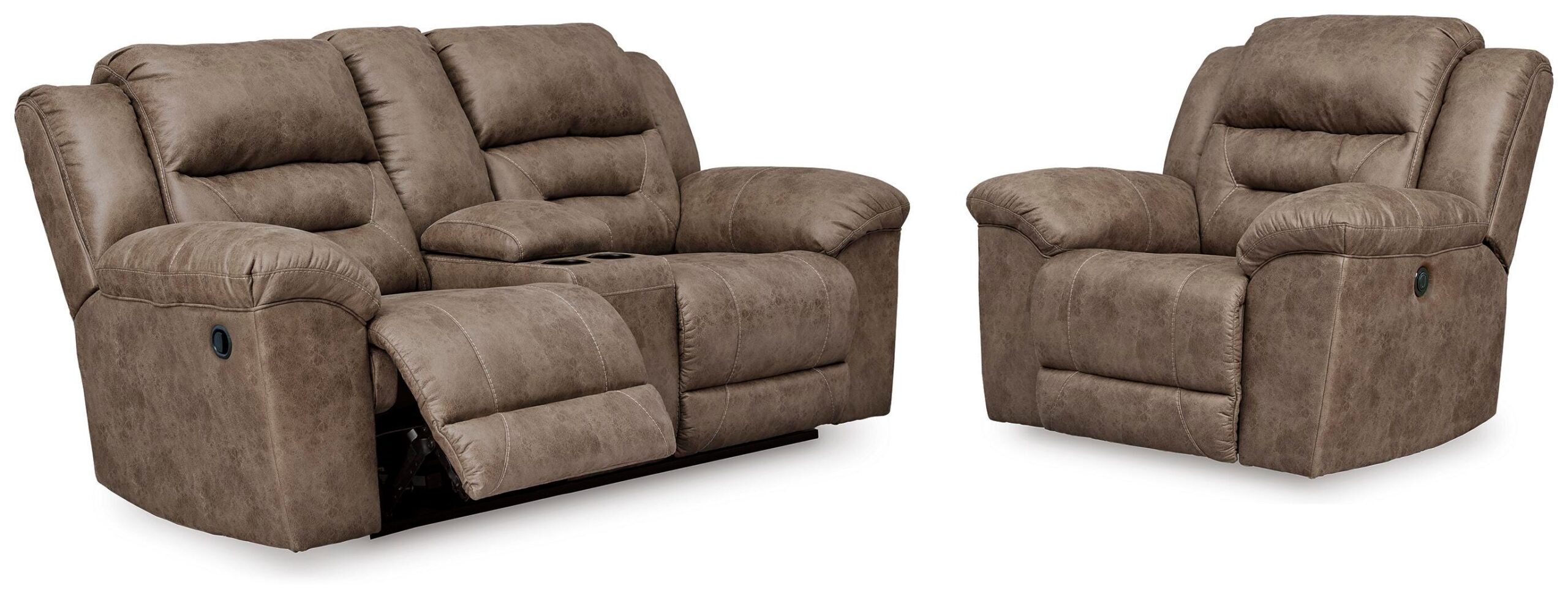 8a6b61c66d0942435875f6907ddff5bb Stoneland Reclining Loveseat and Power Recliner - Image 1