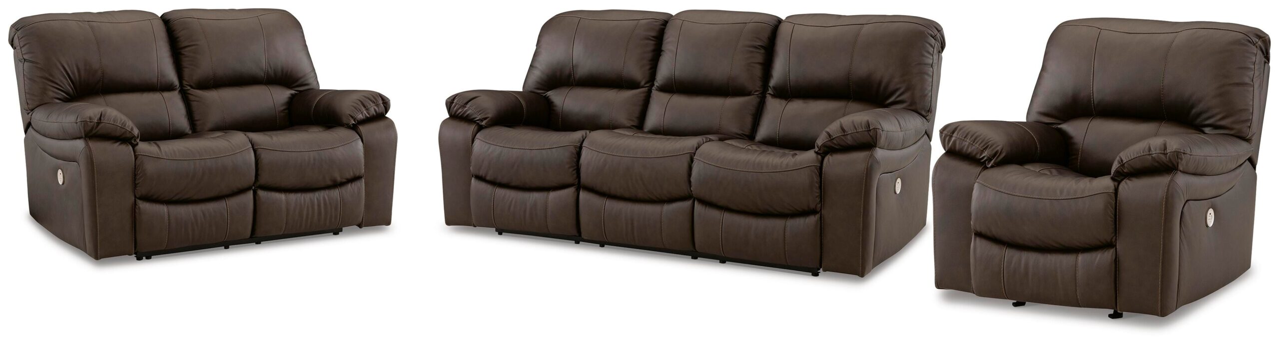 8cde2775cd521b8b1a8a477b404fdf91 Leesworth Power Reclining Sofa, Loveseat and Recliner - Image 1