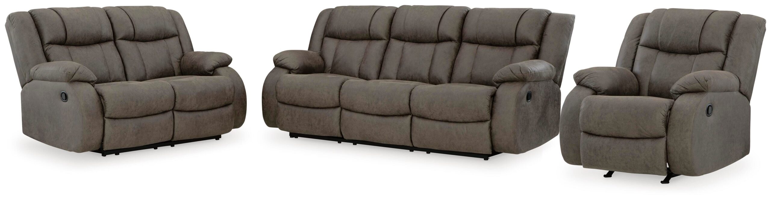 8ce54de144c75858f4ed0393cd7612d5 First Base Reclining Sofa, Loveseat and Recliner - Image 1