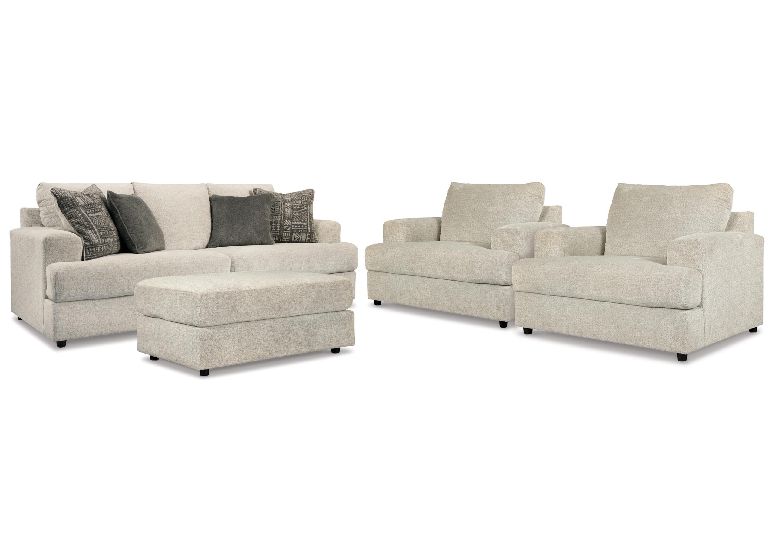 96567996379a8705811372ac245c48f5 Soletren Sofa, 2 Chairs, and Ottoman - Image 1