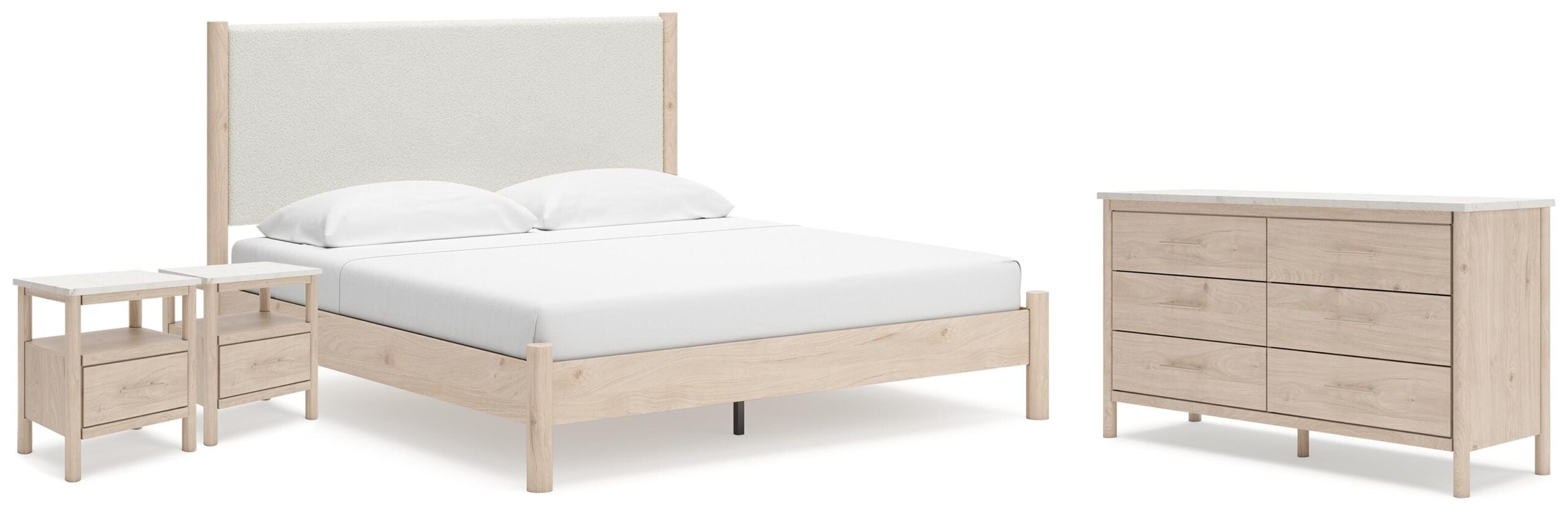 9e444a615e300531ce53274da79bfa02 Cadmori King Panel Bed, Dresser and 2 Nightstands - Image 1