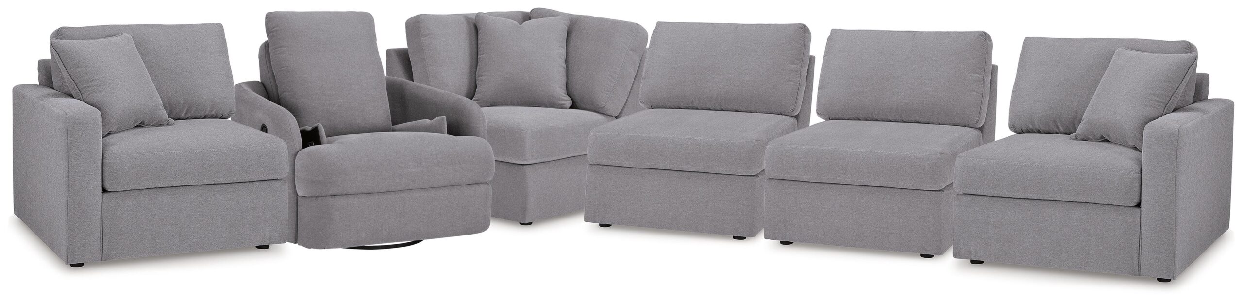 a00436ff0cc8e4c7b4161253ba5919b4 Modmax 5-Piece Sectional and Swivel Glider Recliner - Image 1
