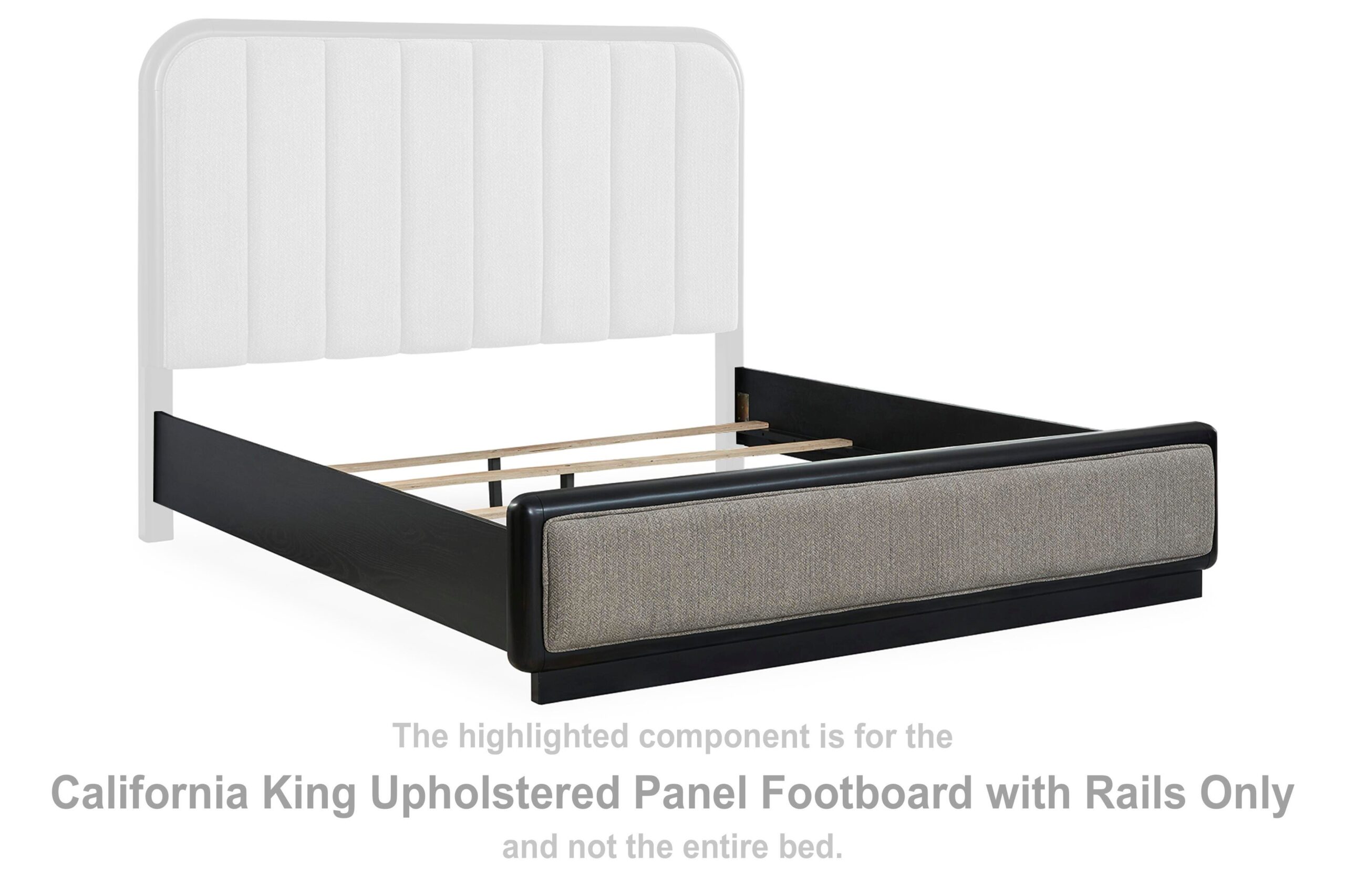 a21e0e80ea534bbd91ea703f6fb4fefa Rowanbeck California King Upholstered Panel Footboard with Rails - Image 1
