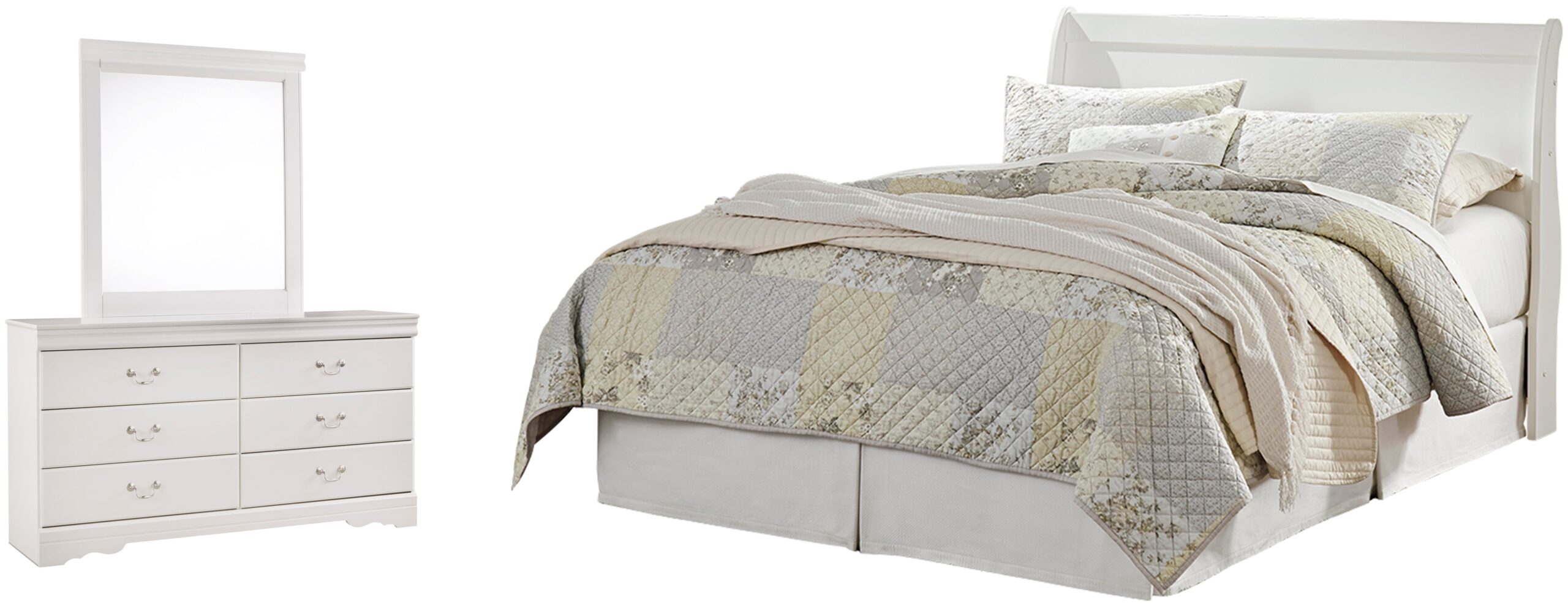 a263a5cd3f77cddeda547c748a811b4e Anarasia Queen Sleigh Headboard, Dresser and Mirror - Image 1