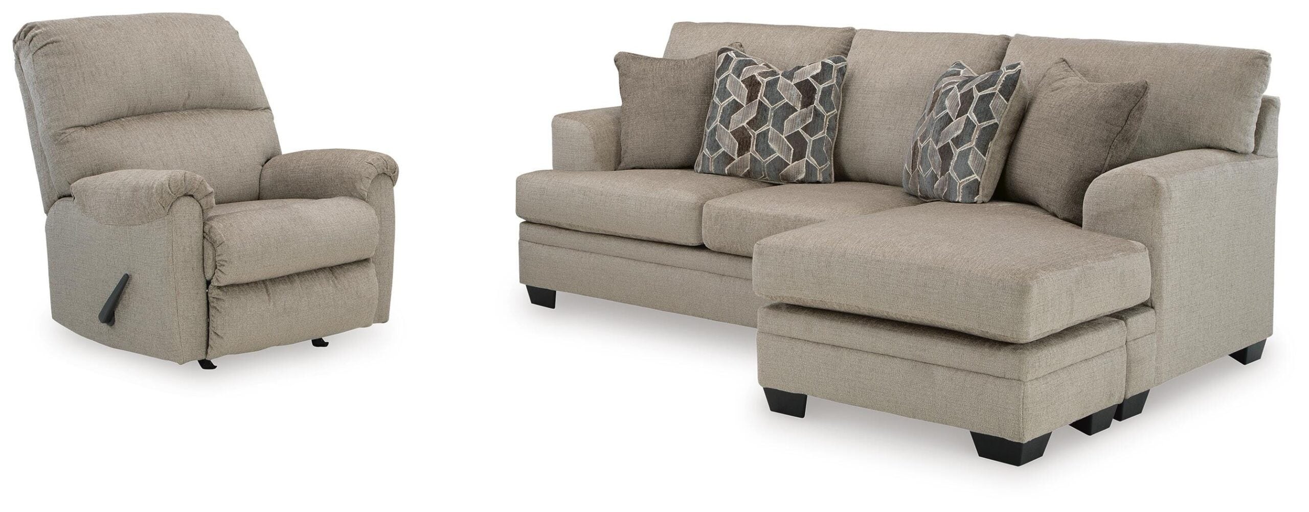 a4c0287d4aef379434847e60c0f08f04 Stonemeade Sofa Chaise and Recliner - Image 1