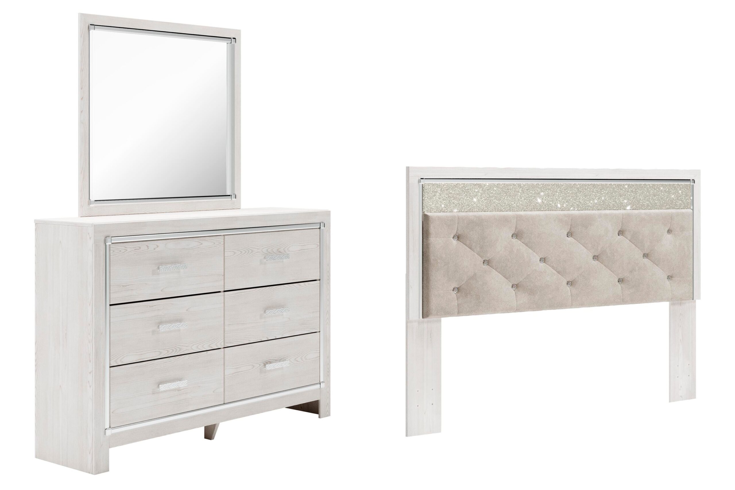 b34cb411e5b268414f367857bb15e7f6 Altyra King Panel Headboard, Dresser and Mirror - Image 1
