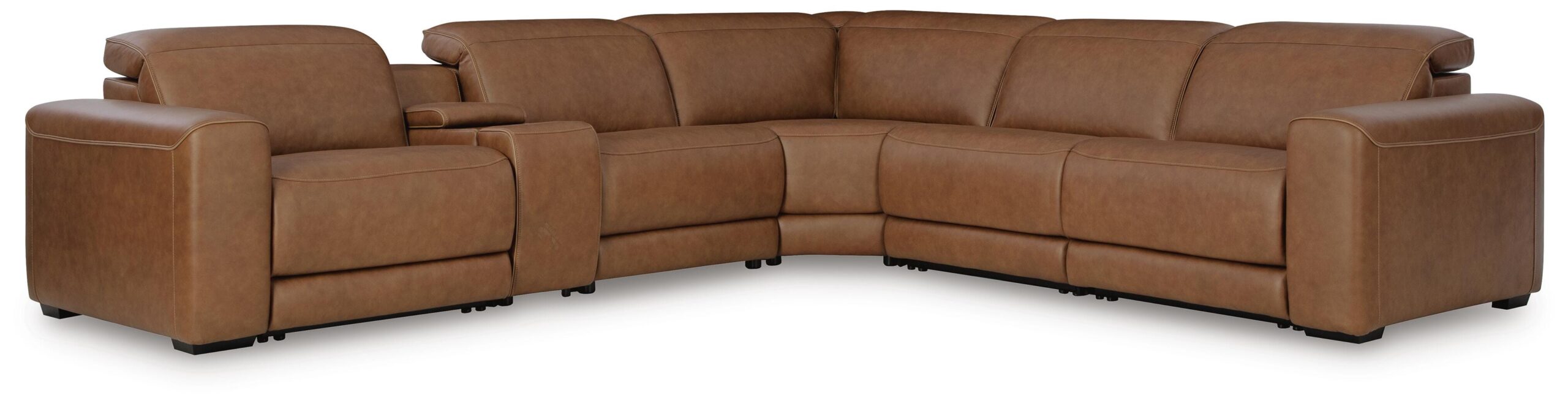 c47833b61165cdf372178694499f8ae0 Magic Man 6-Piece Power Reclining Sectional with Console - Image 1