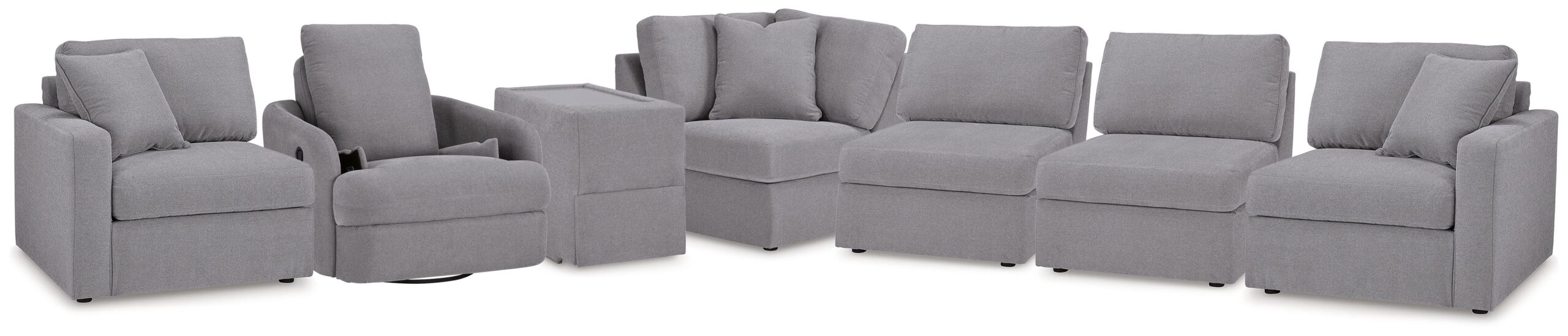 c5d1b025820ff572edc923111f6e7464 Modmax 6-Piece Sectional and Swivel Glider Recliner - Image 1