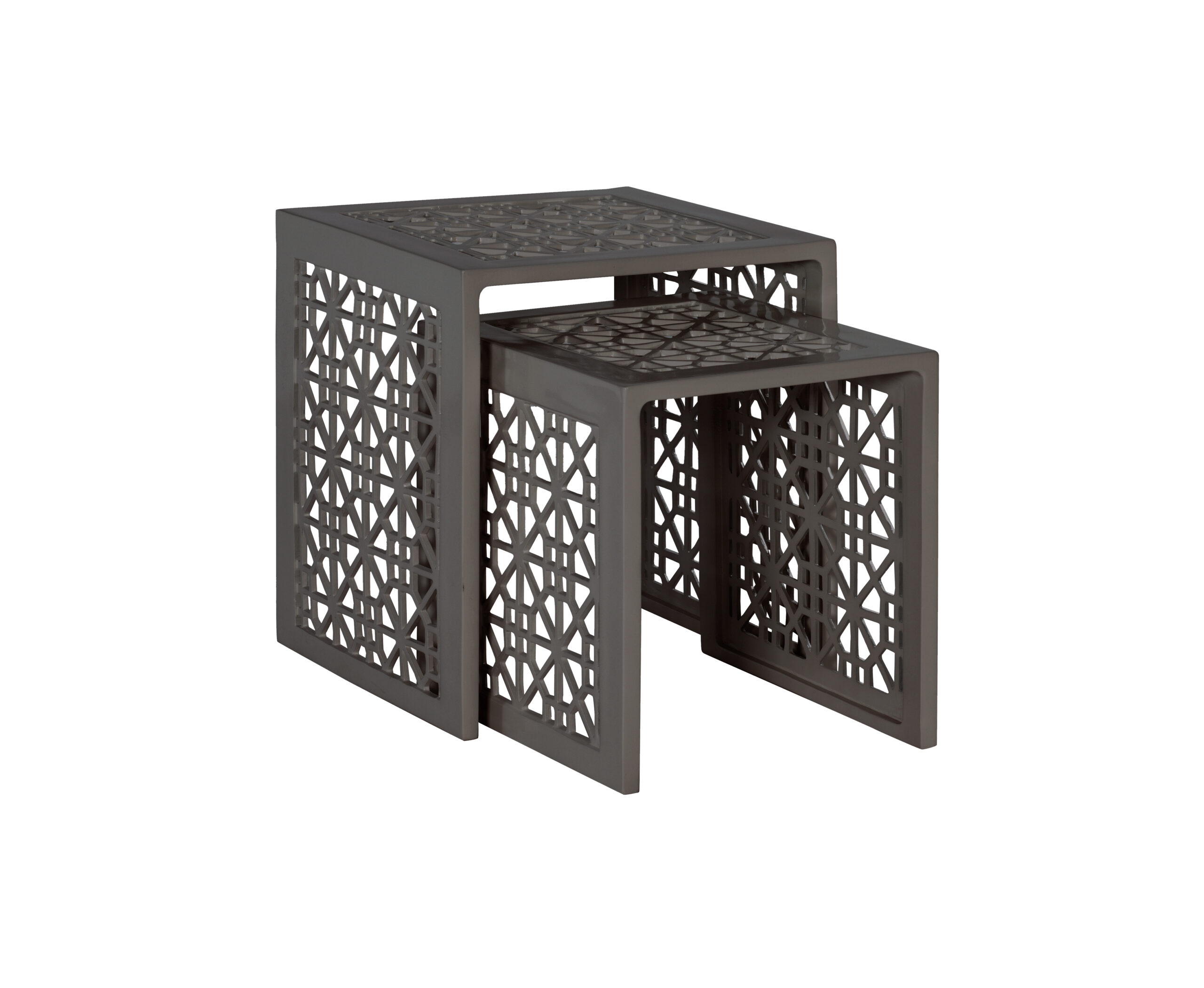 c92bcec6aa4c7cab490e80ef3dd8196e Haret Outdoor Nesting End Table - Smoke Grey - Image 1
