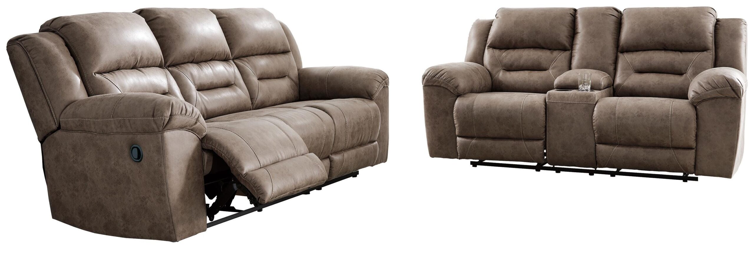 cce9fd07b7ac691cd6413a42ba375d88 Stoneland Reclining Sofa and Loveseat - Image 1