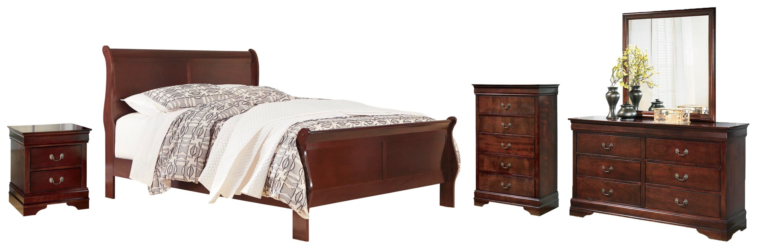 d56143b108412d73d30da428b490d09a Alisdair Queen Sleigh Bed, Dresser, Mirror, Chest and Nightstand - Image 1