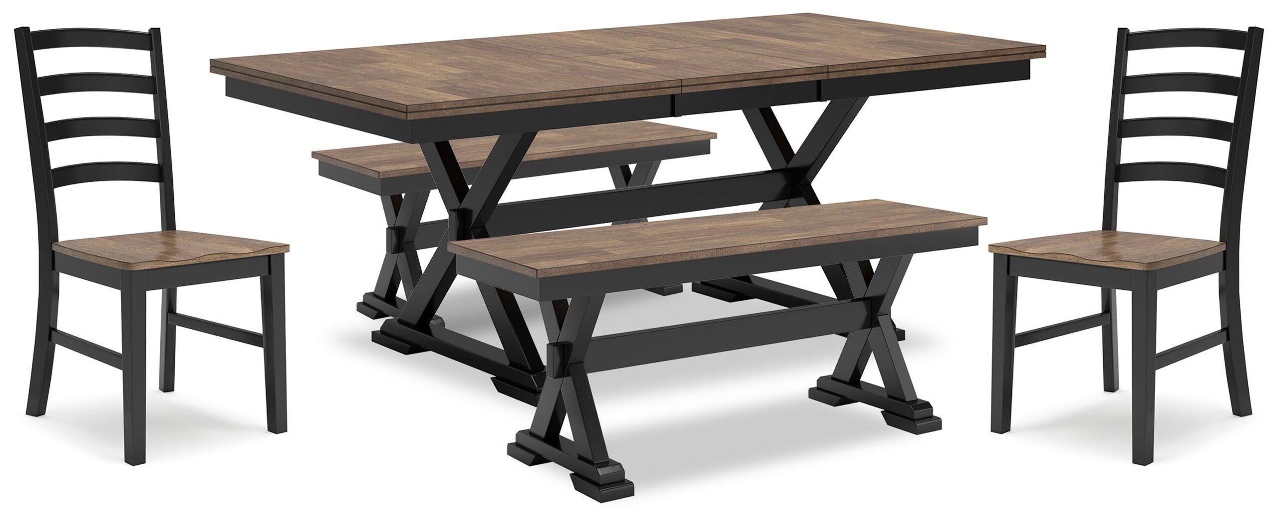 da9ec4ffcb10579dedced960b9881a09 Wildenauer Dining Table, 2 Chairs and 2 Benches - Image 1