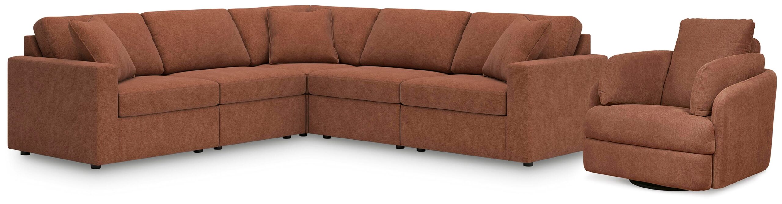 e3e3f4be89070da813e412276de532bd Modmax 5-Piece Sectional and Swivel Glider Recliner - Image 1