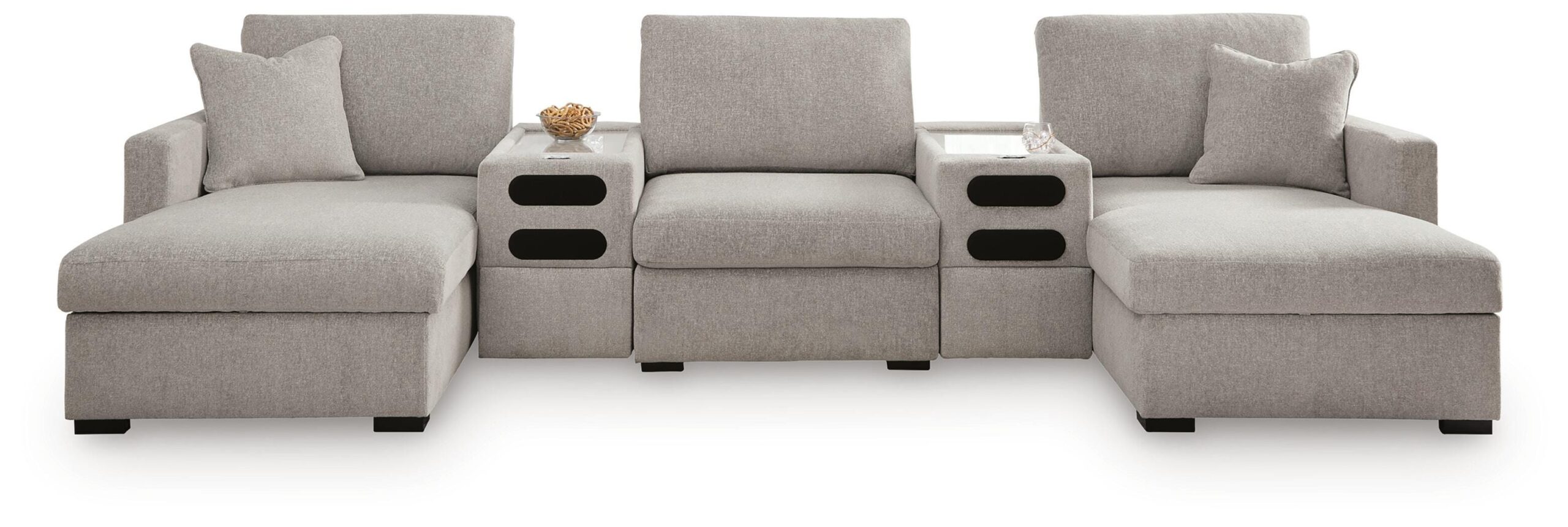 e739ce4036f65a3d5ad6b70127c8ca29 ModMax Luxe 5-Piece Double Chaise Sectional with Audio Consoles - Image 1