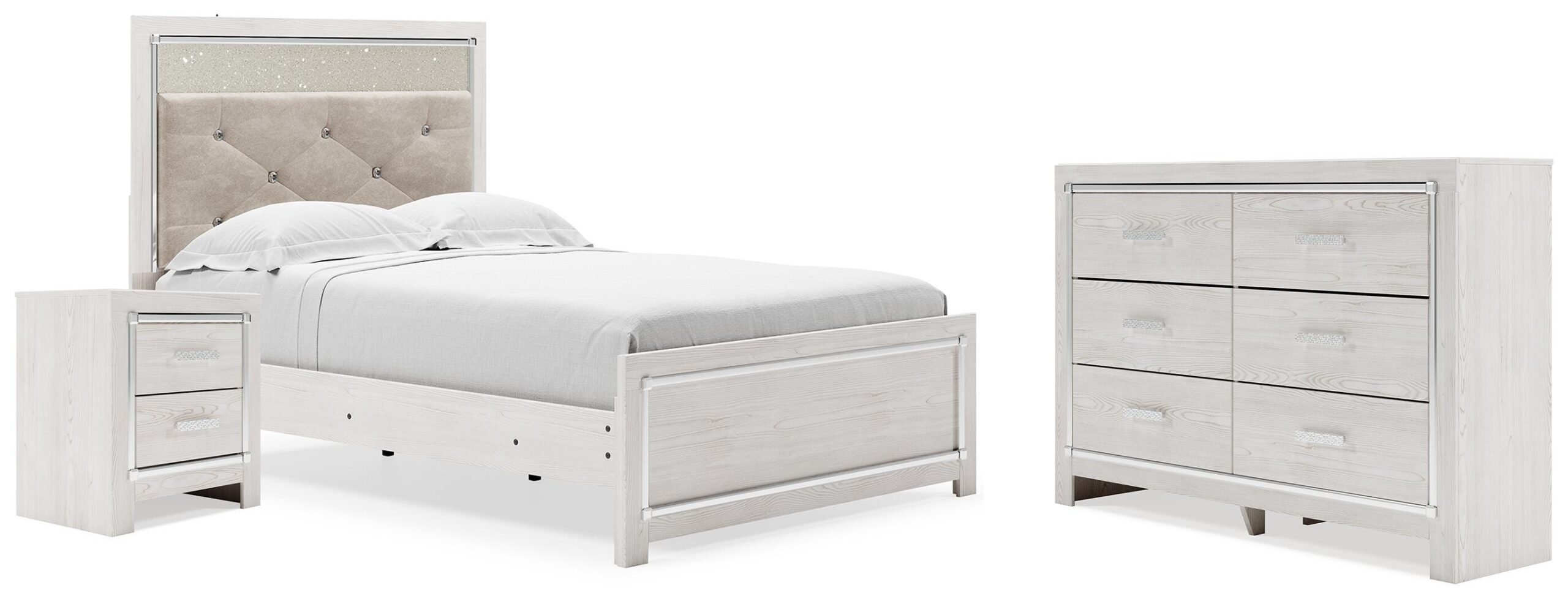 ea0ebef517c4972af48e9e39d327f1e0 Altyra Full Upholstered Panel Bed, Dresser and Nightstand - Image 1