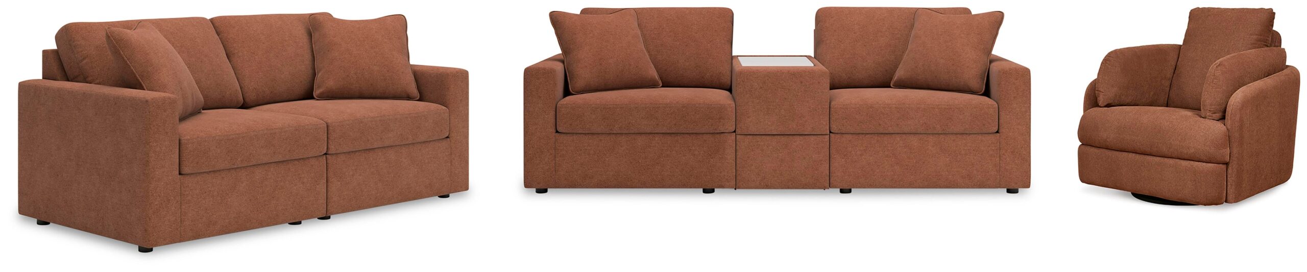 ea850817c09cc0f55206b00b5046de72 Modmax 3-Piece Sectional Sofa, 2-Piece Sectional Loveseat and Swivel Glider Recliner - Image 1