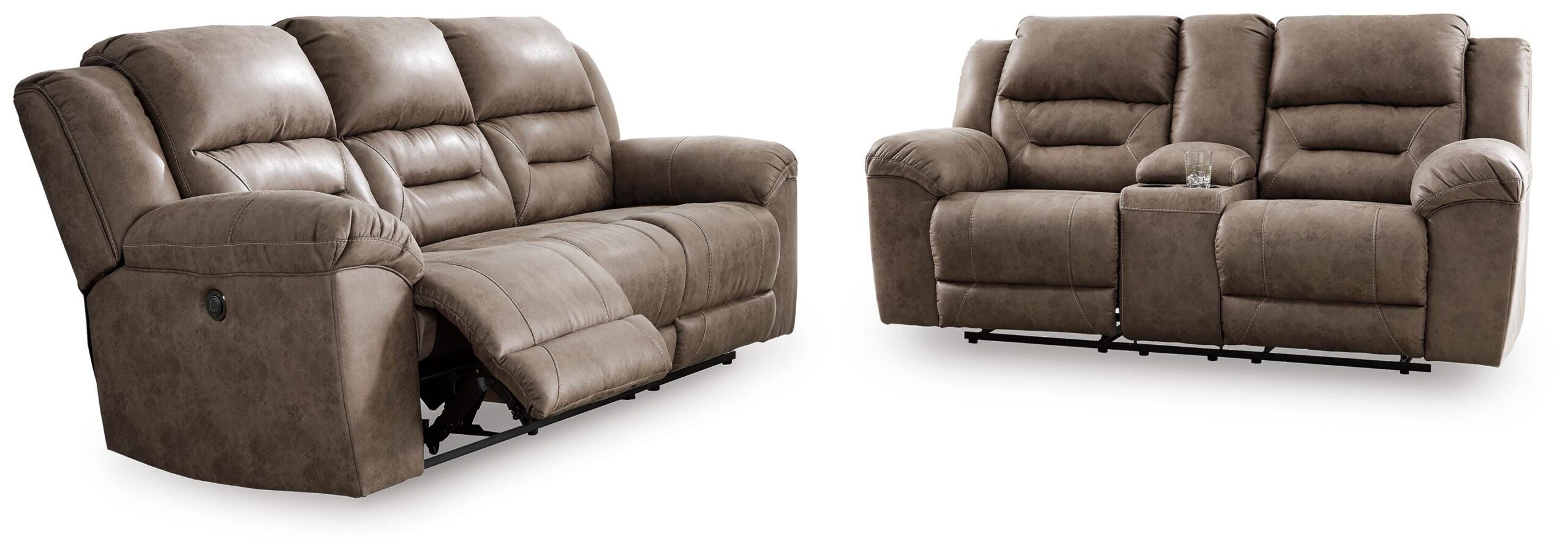ecad97ebdec0f6ed2fe30a085416b686 Stoneland Power Reclining Sofa and Loveseat - Image 1