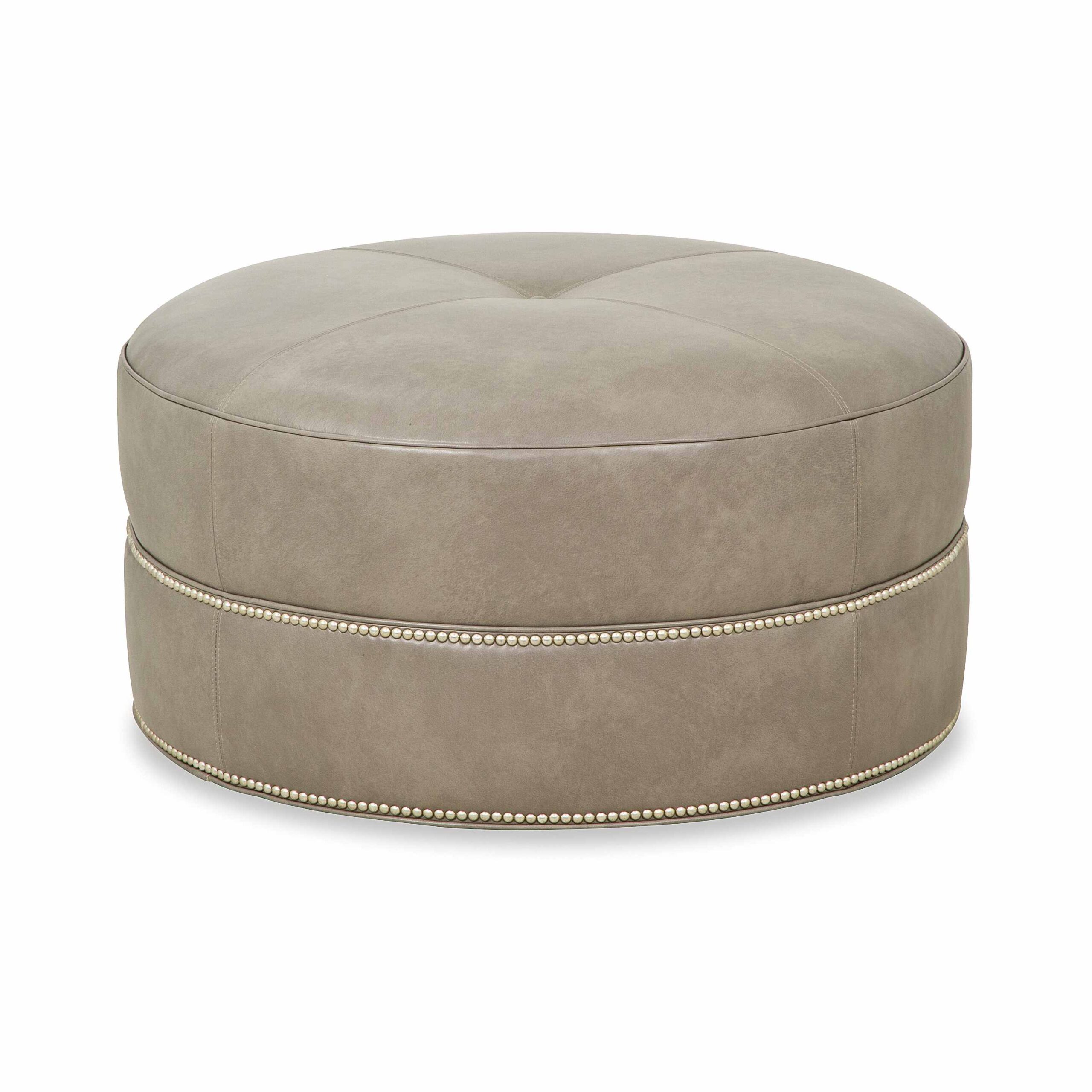 taylor made round leather ottoman taylor made round leather ottoman